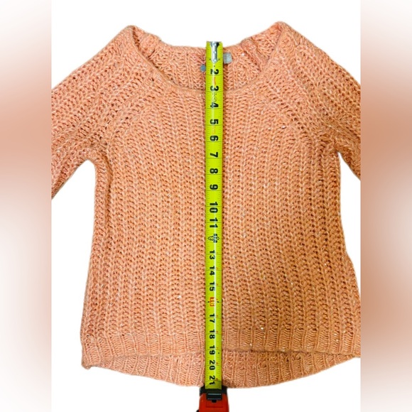 Anthropologie KNITTED & KNOTTED Sunstitch Pullover Sweater Peach XS EUC - Picture 10 of 13